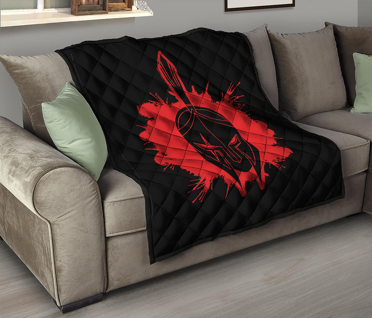 Bloody Spartan Warrior Print Quilt