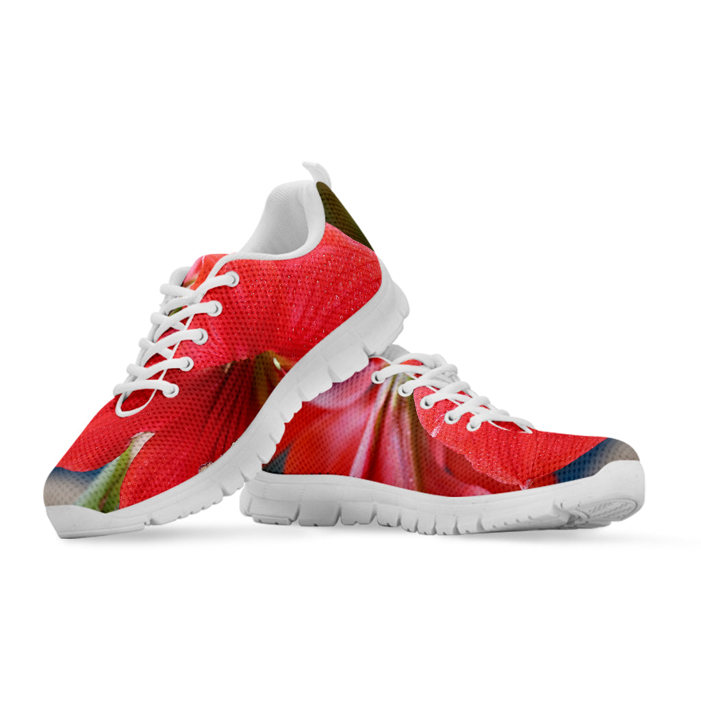 Blooming Amaryllis Print White Sneakers