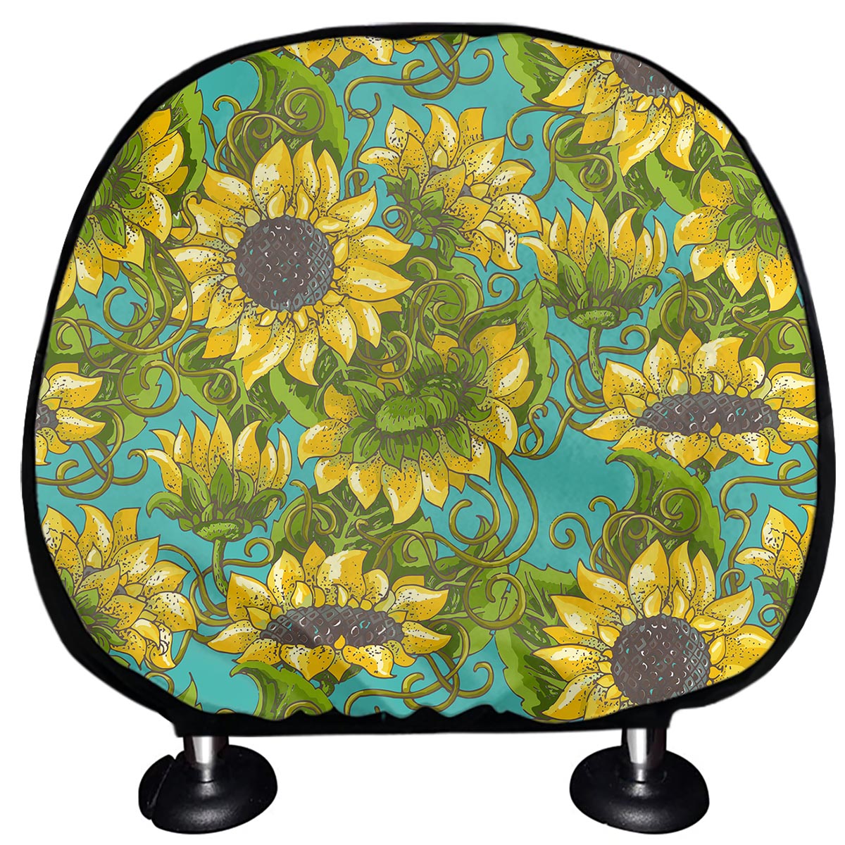 Blooming Sunflower Pattern Print Car Headrest Covers