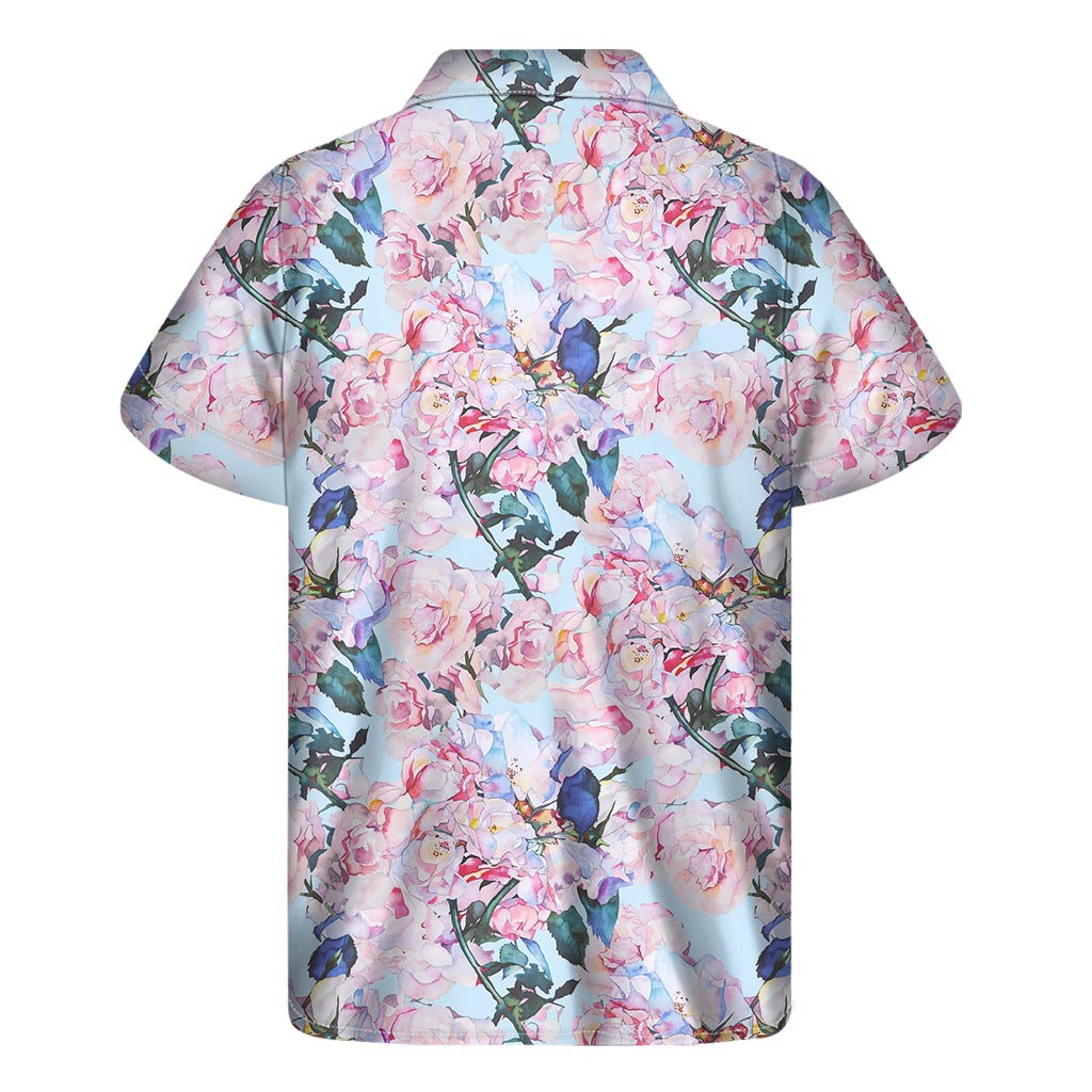 Blossom Floral Flower Pattern Print Men's Short Sleeve Shirt