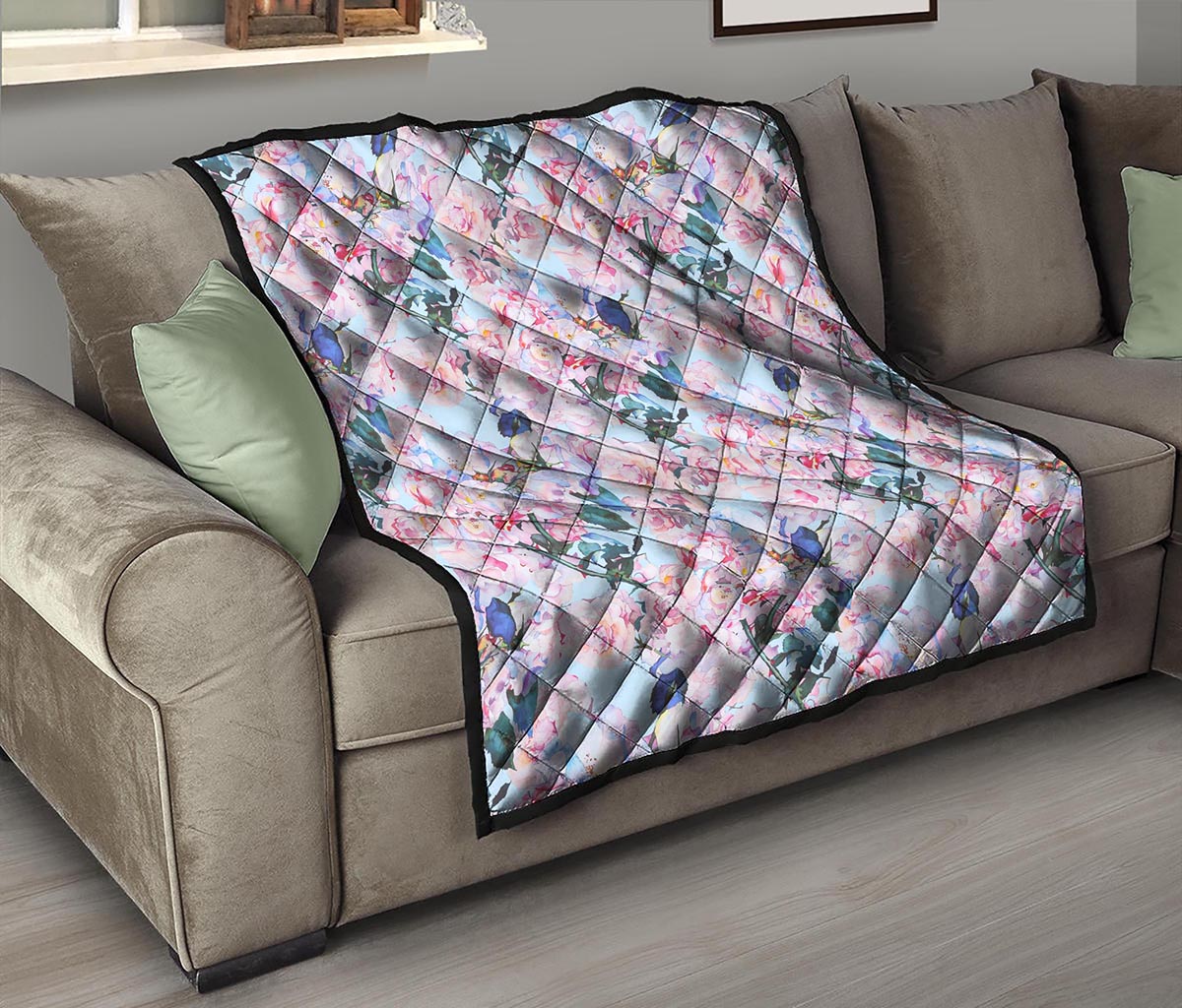 Blossom Floral Flower Pattern Print Quilt