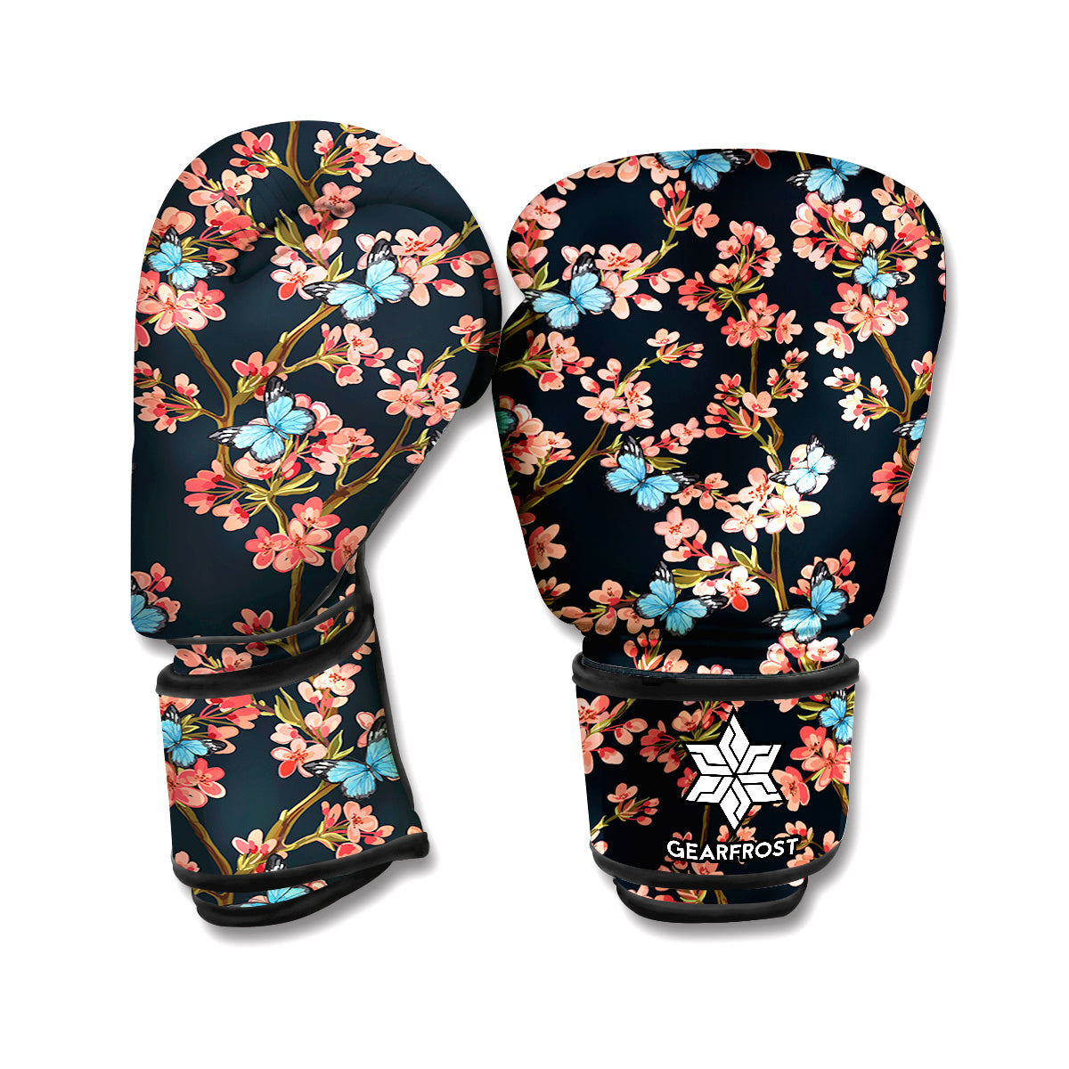 Blossom Flower Butterfly Print Boxing Gloves