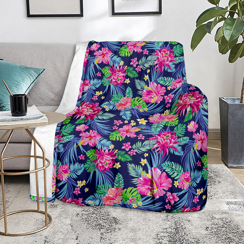 Blossom Tropical Flower Pattern Print Blanket