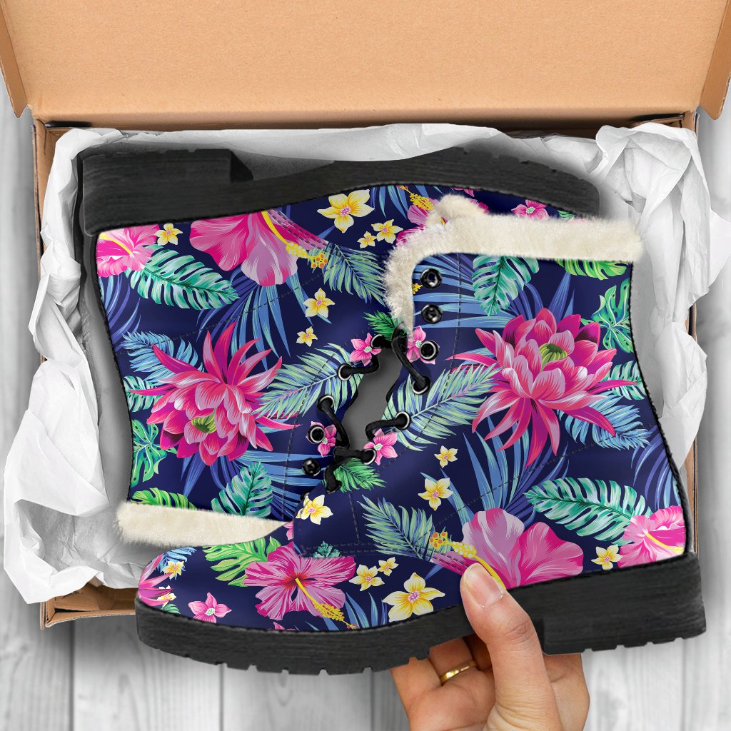 Blossom Tropical Flower Pattern Print Comfy Boots GearFrost