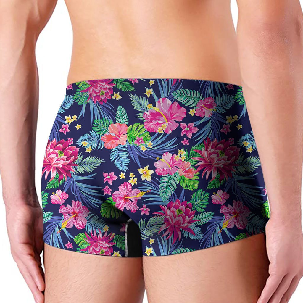 Blossom Tropical Flower Pattern Print Men's Boxer Briefs