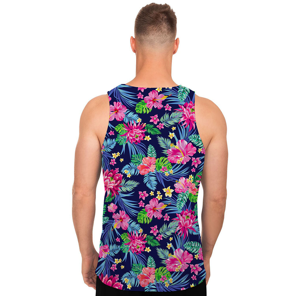 Blossom Tropical Flower Pattern Print Men's Tank Top