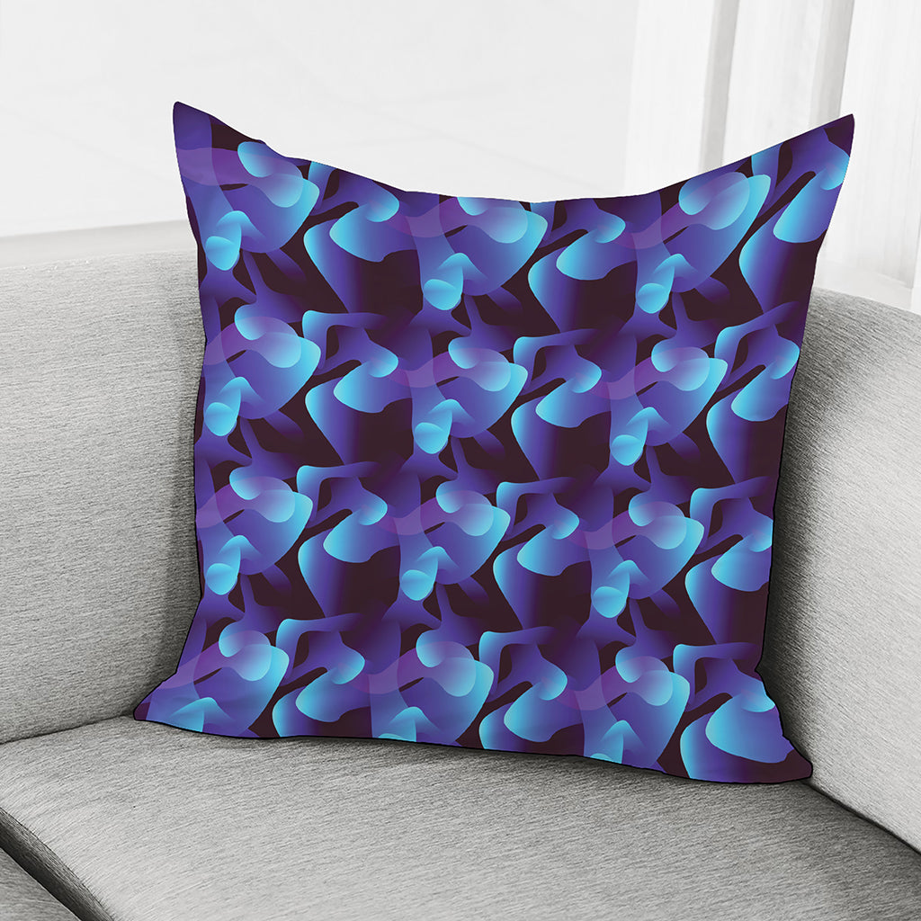 Blue Abstract Spirit Print Pillow Cover