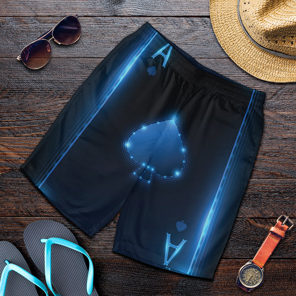 Blue Ace Card Print Men's Shorts