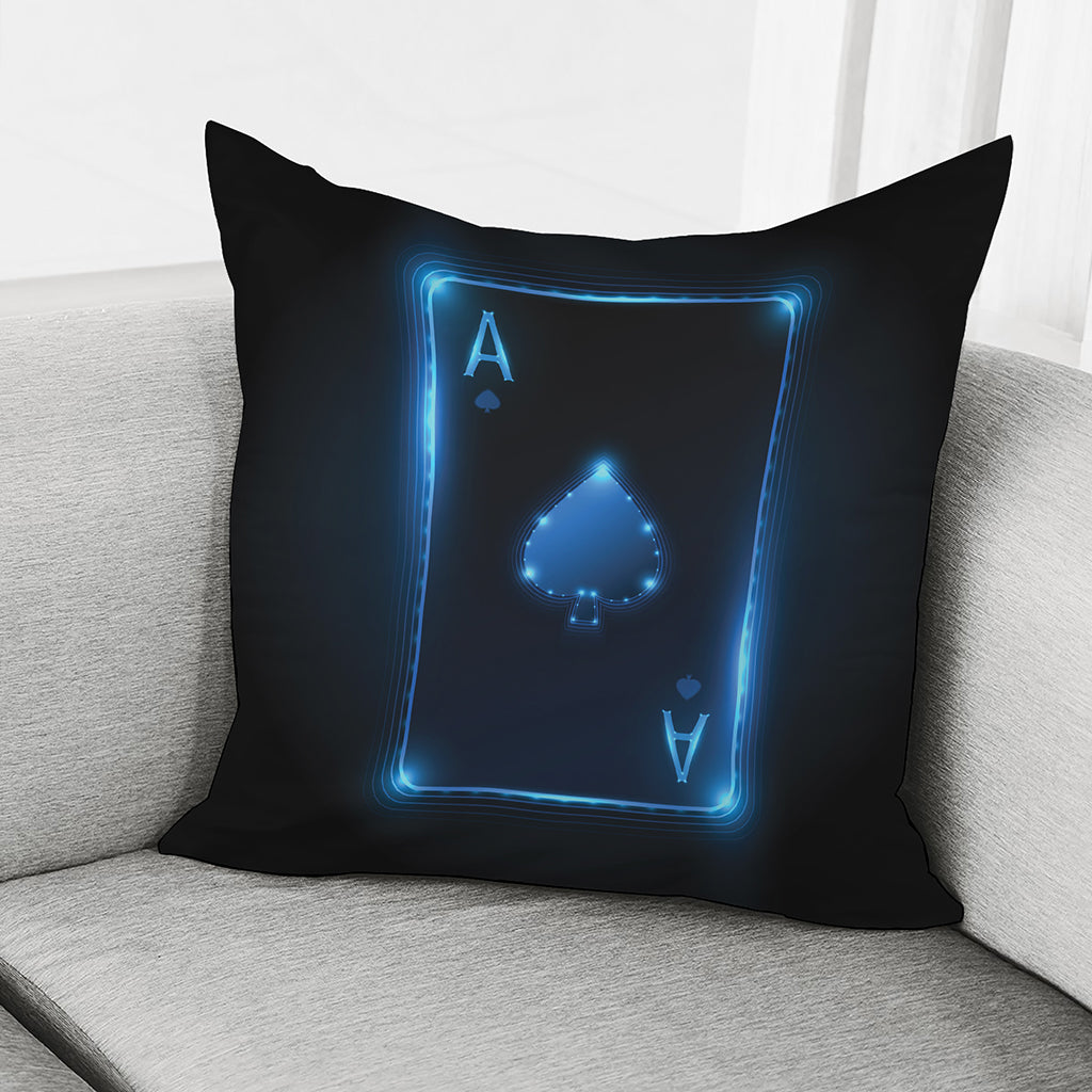 Blue Ace Card Print Pillow Cover