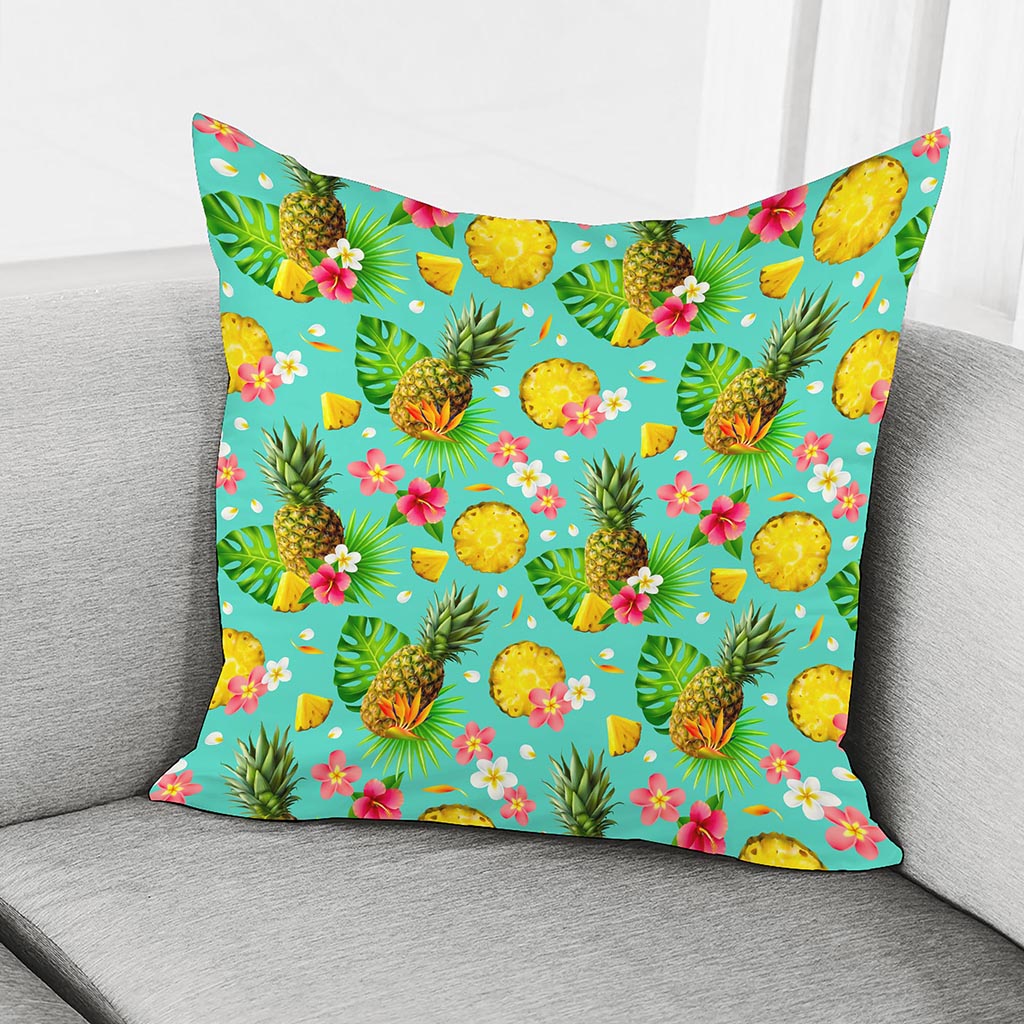 Blue Aloha Pineapple Pattern Print Pillow Cover