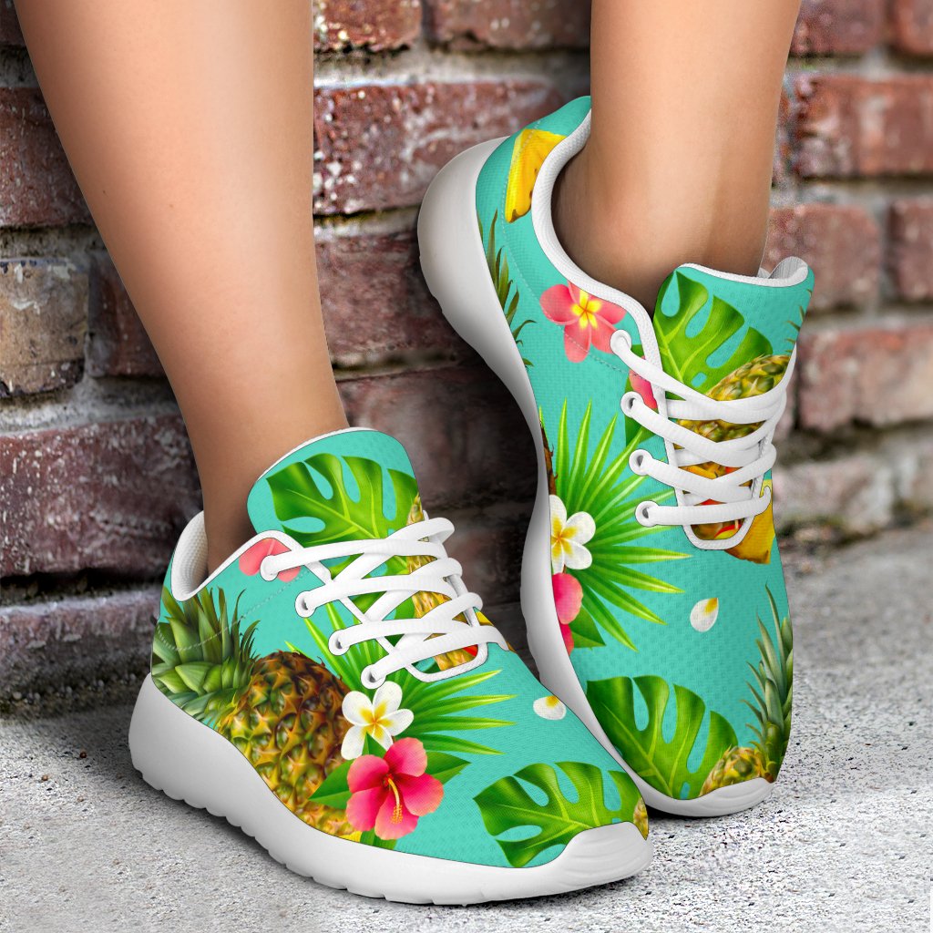 Blue Aloha Pineapple Pattern Print Sport Shoes GearFrost