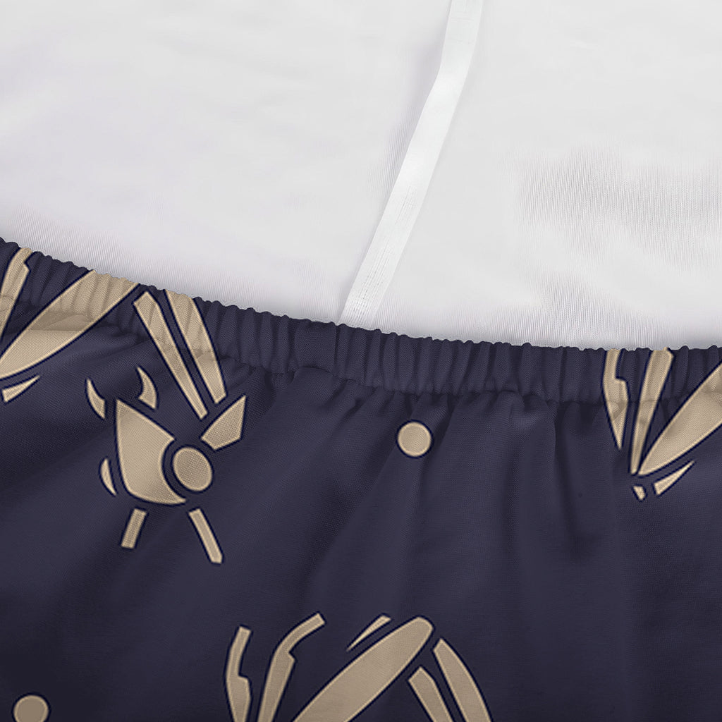 Blue And Beige Mantis Pattern Print Sofa Cover