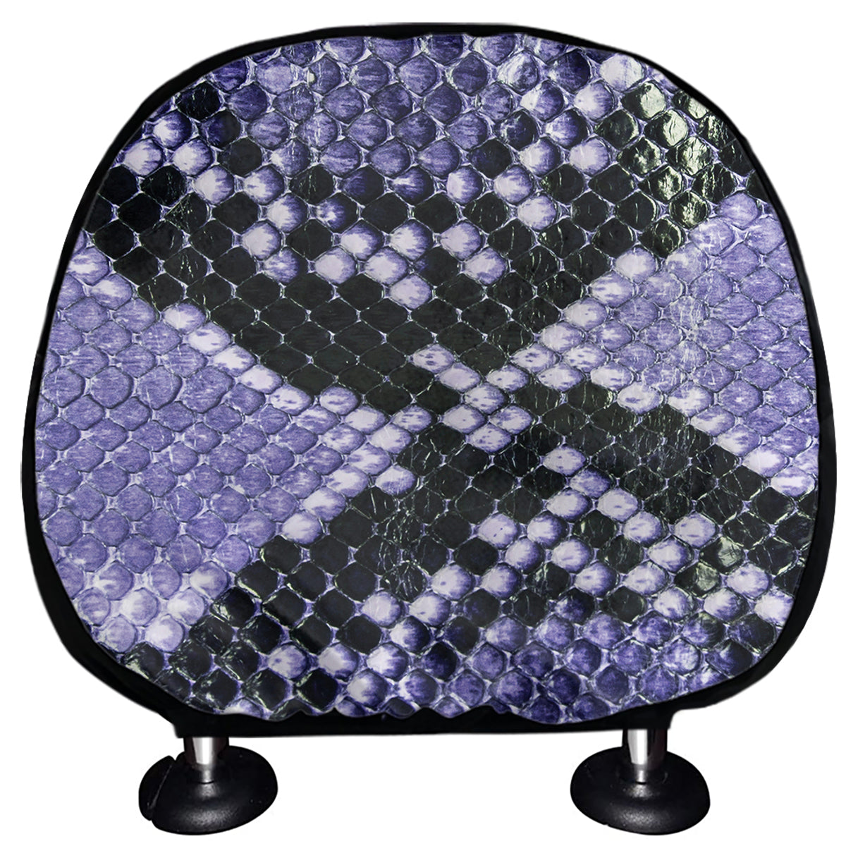 Blue And Black Snakeskin Print Car Headrest Covers