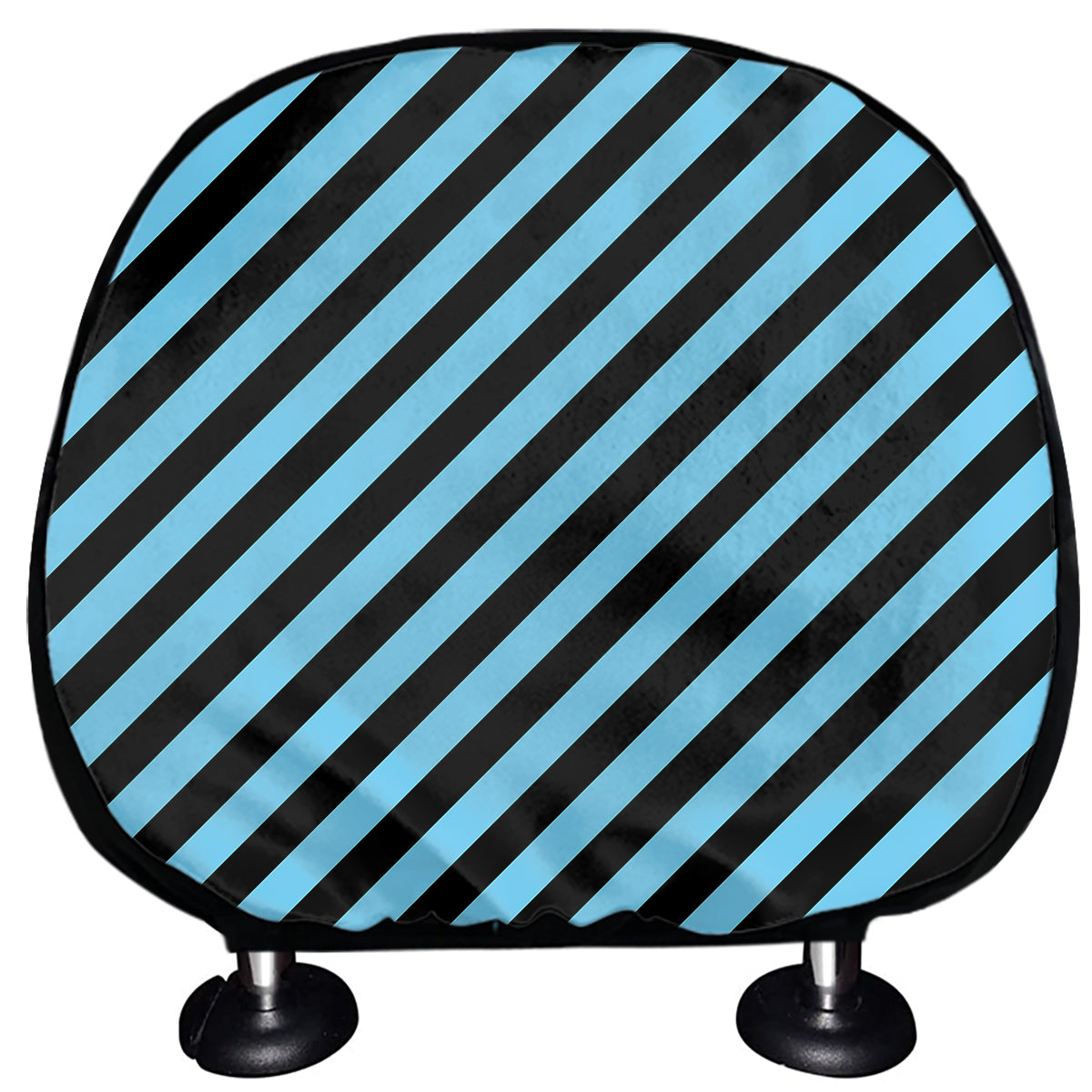 Blue And Black Stripes Pattern Print Car Headrest Covers