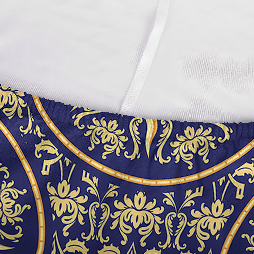 Blue And Gold Celestial Pattern Print Sofa Cover