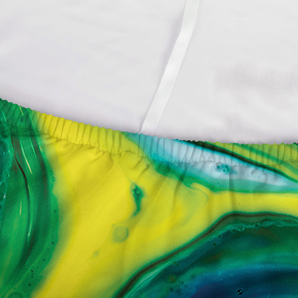 Blue And Green Acid Melt Print Sofa Cover