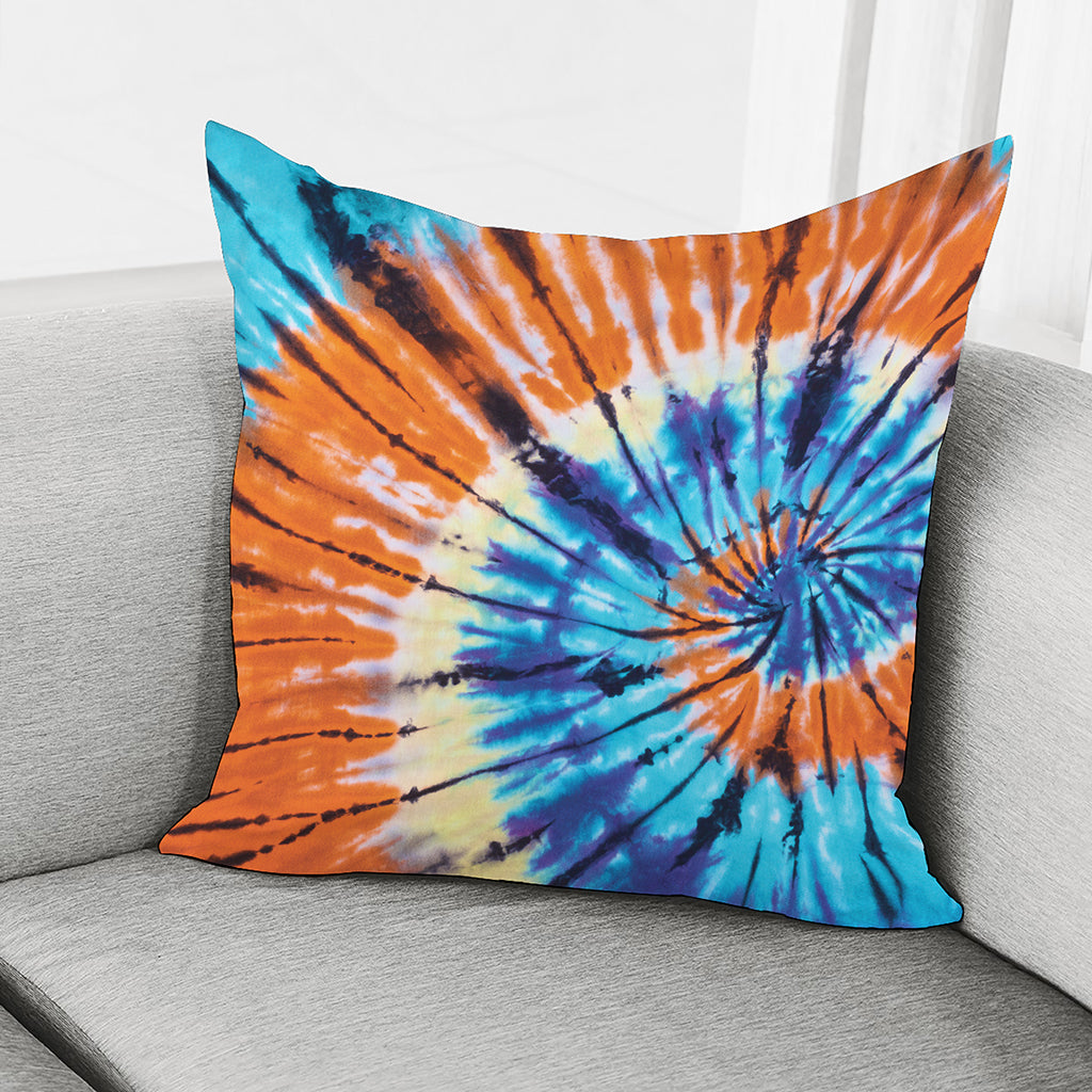 Blue And Orange Tie Dye Print Pillow Cover