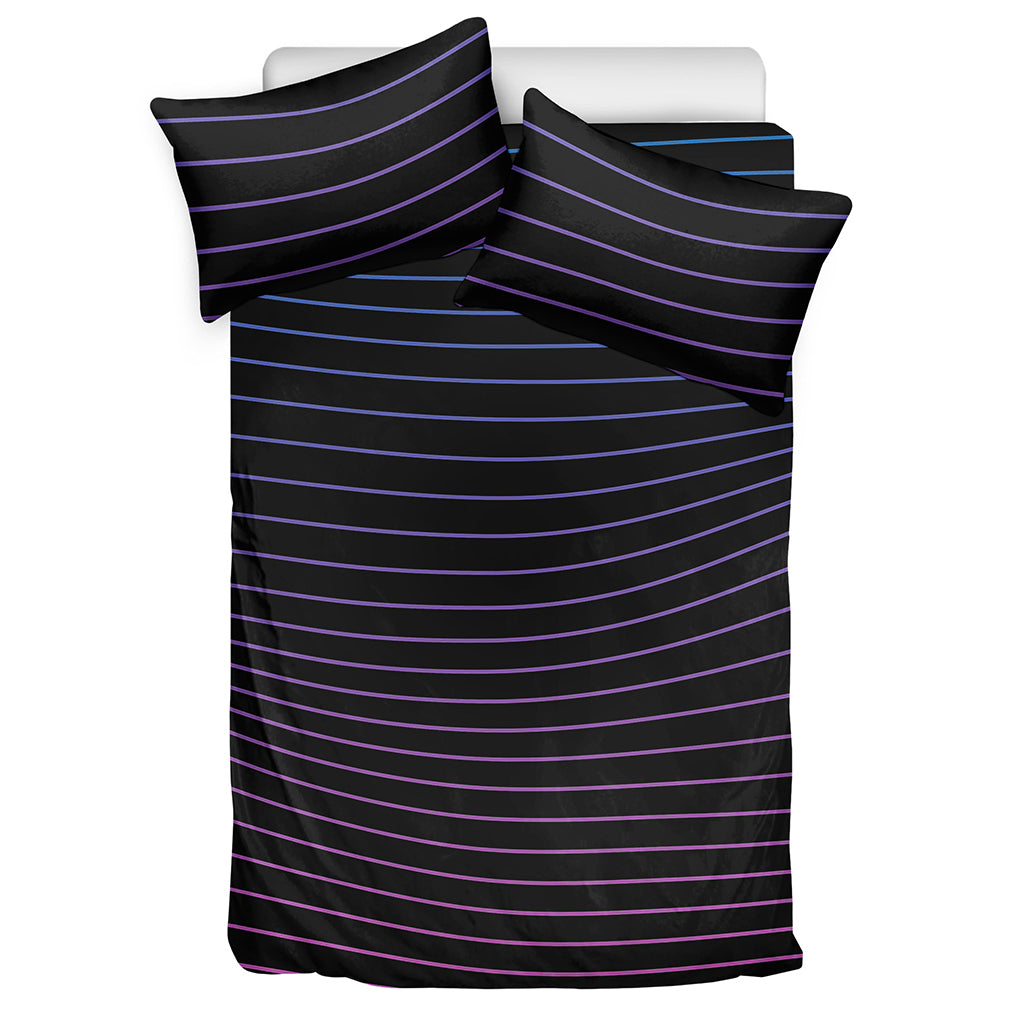 Blue And Purple EDM Wave Print Duvet Cover Bedding Set