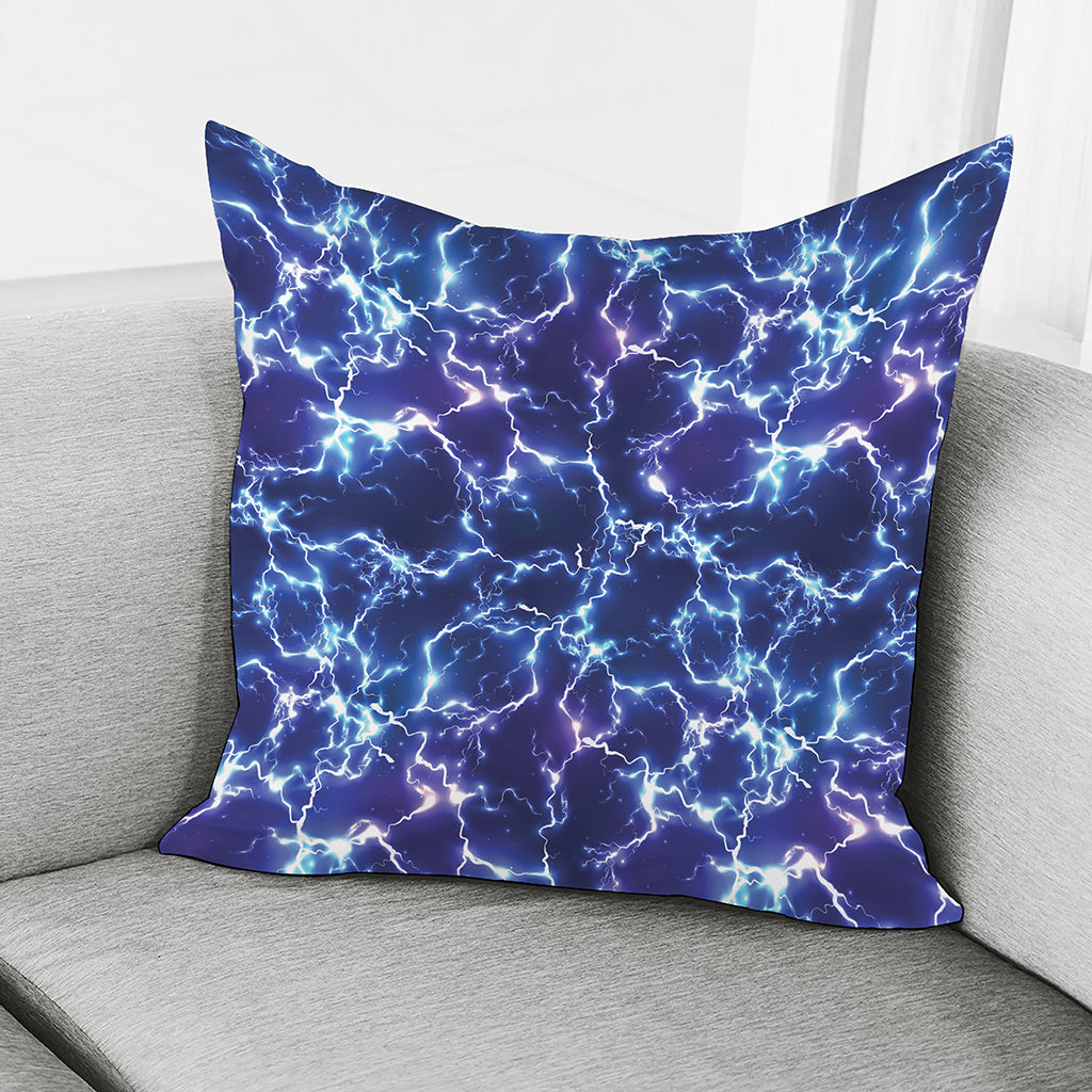Blue And Purple Lightning Print Pillow Cover