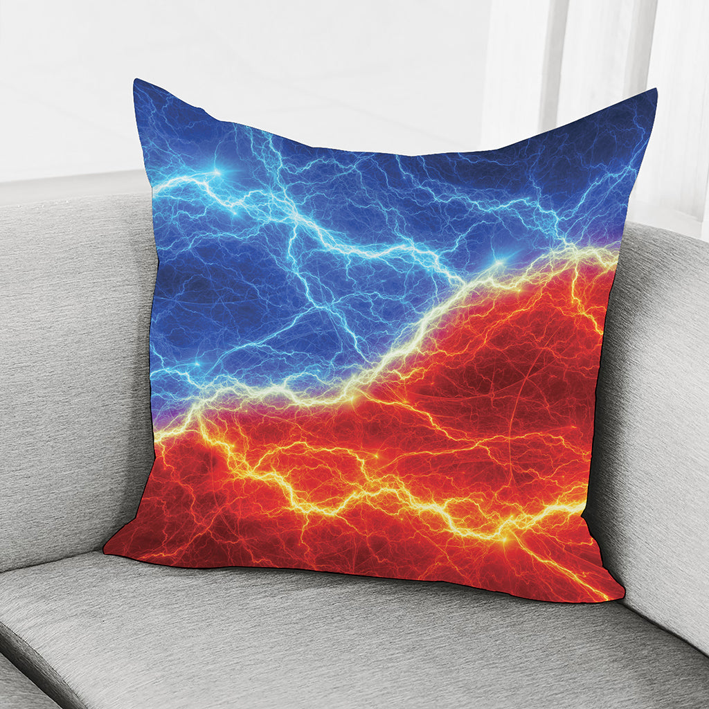 Blue And Red Lightning Print Pillow Cover
