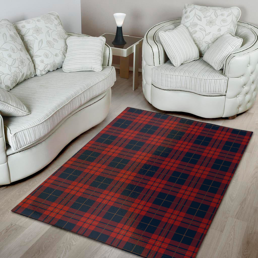 Blue And Red Tartan Pattern Print Area Rug