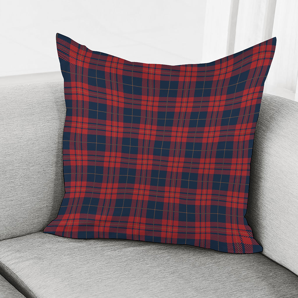 Blue And Red Tartan Pattern Print Pillow Cover