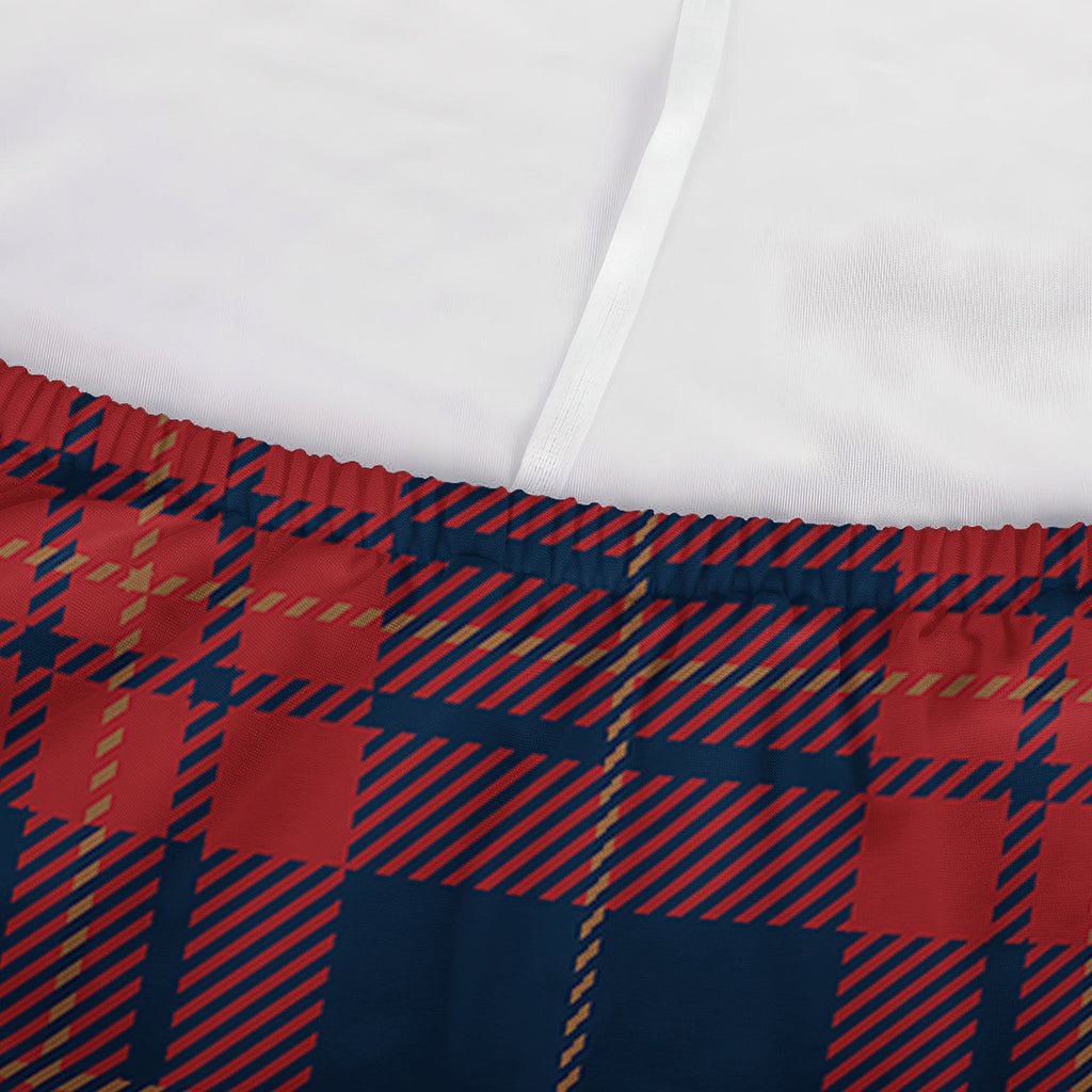 Blue And Red Tartan Pattern Print Sofa Cover