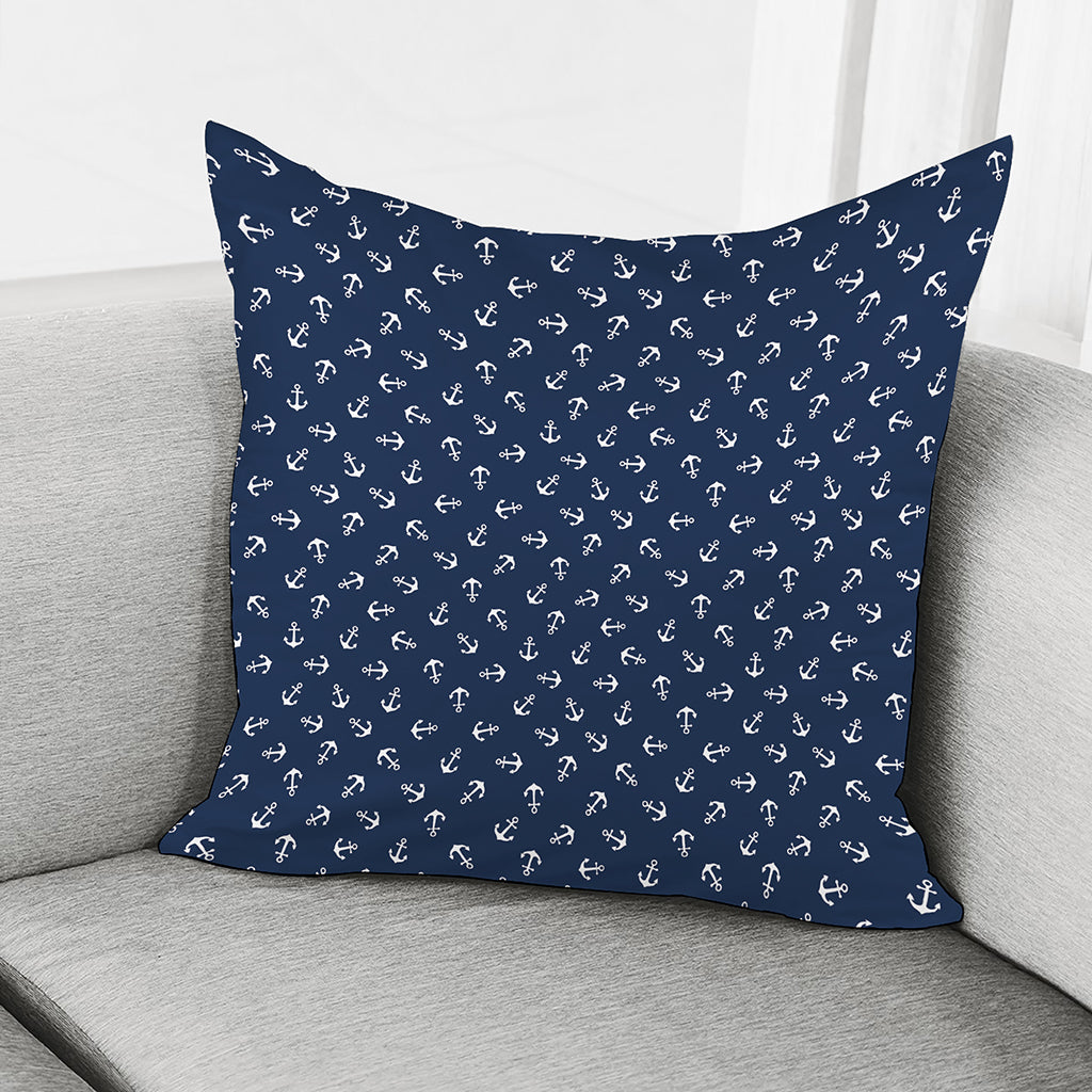 Blue And White Anchor Pattern Print Pillow Cover