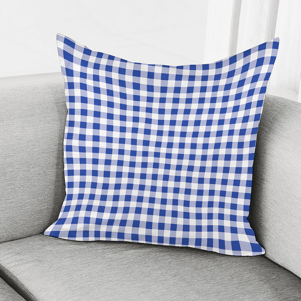 Blue And White Buffalo Check Print Pillow Cover