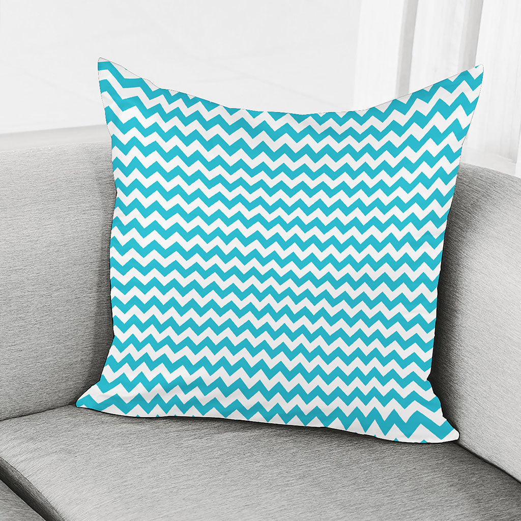 Blue And White Chevron Pattern Print Pillow Cover