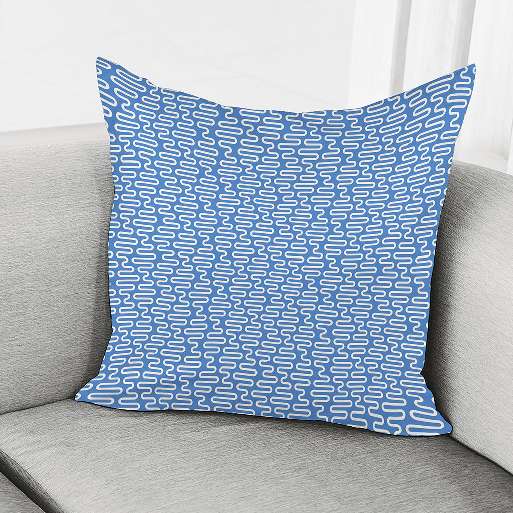 Blue And White DNA Pattern Print Pillow Cover