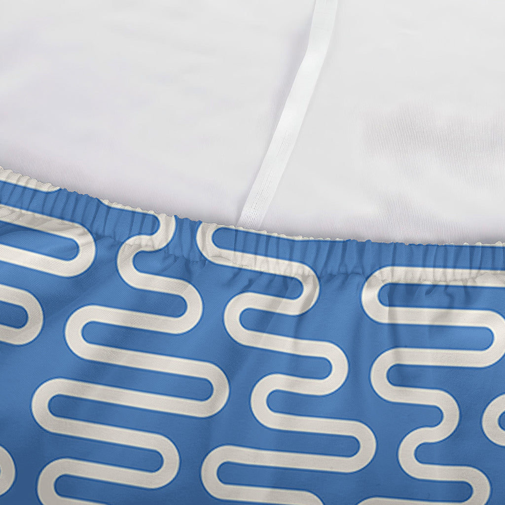 Blue And White DNA Pattern Print Sofa Cover