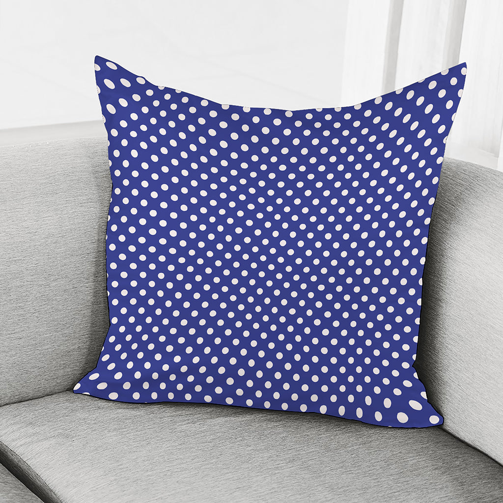 Blue And White Polka Dot Pattern Print Pillow Cover