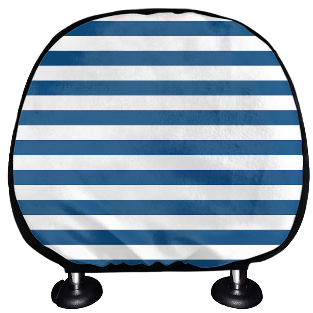 Blue And White Striped Pattern Print Car Headrest Covers