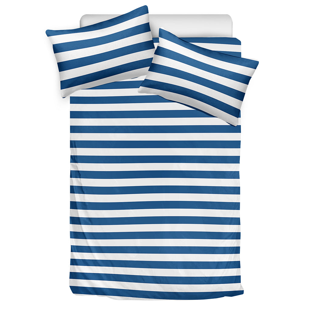 Blue And White Striped Pattern Print Duvet Cover Bedding Set