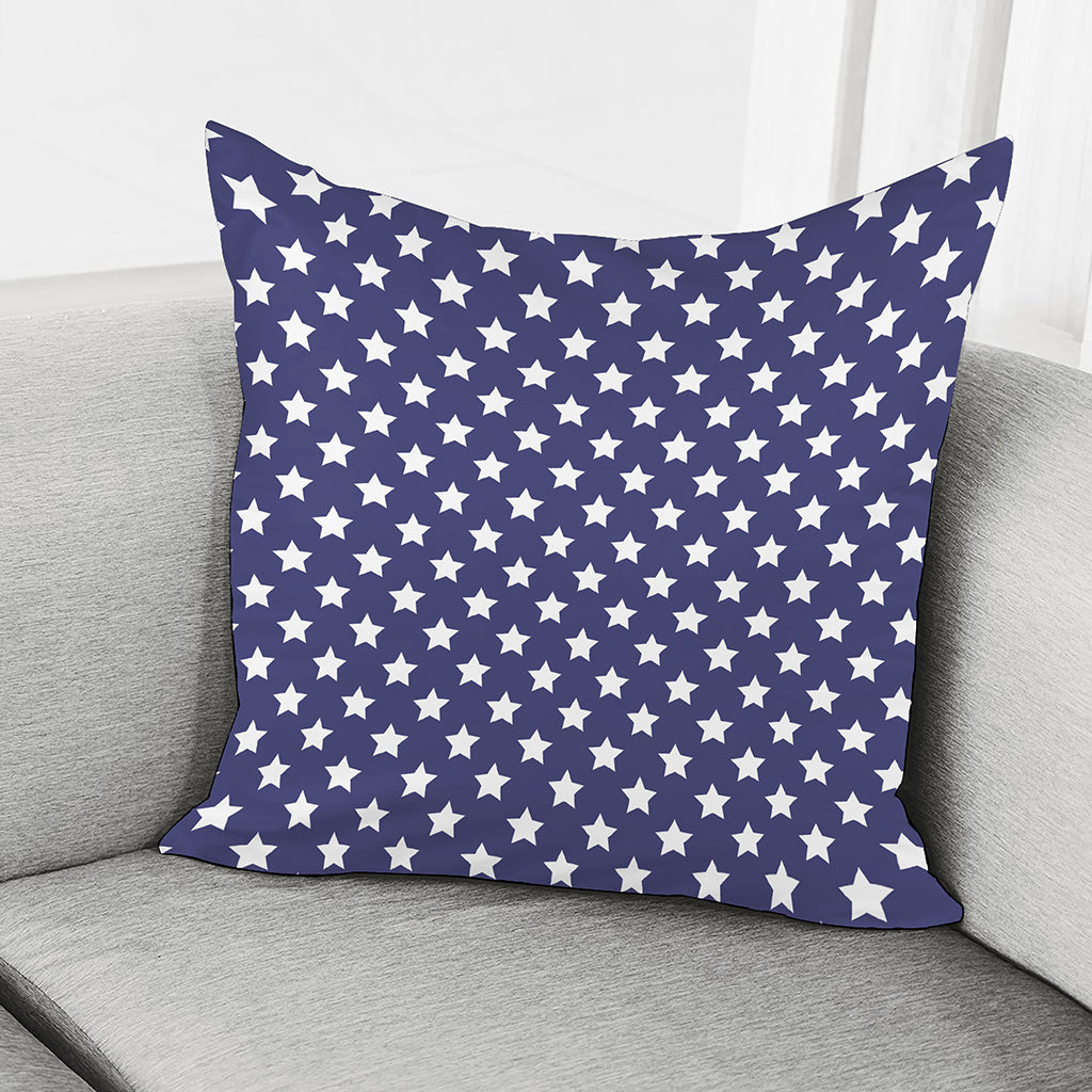 Blue And White USA Star Pattern Print Pillow Cover