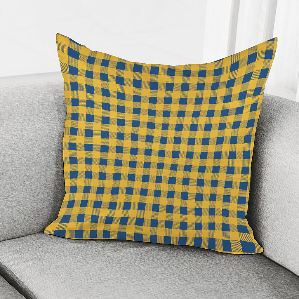 Blue And Yellow Buffalo Check Print Pillow Cover