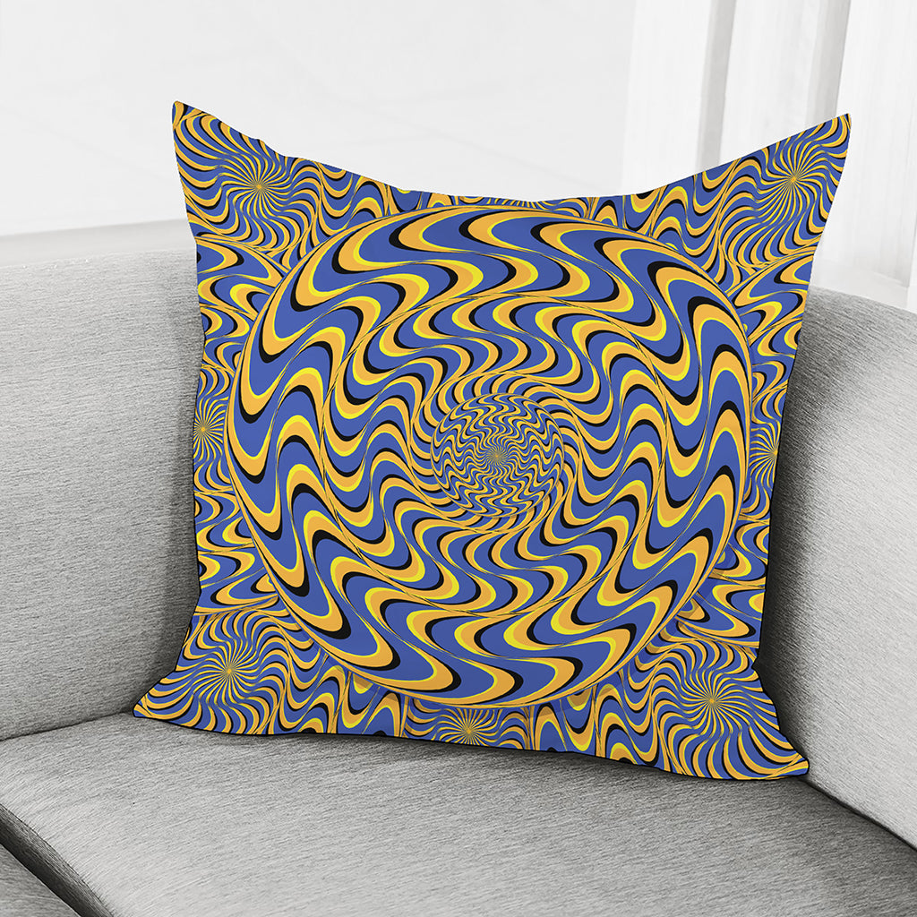 Blue And Yellow Motion Illusion Print Pillow Cover