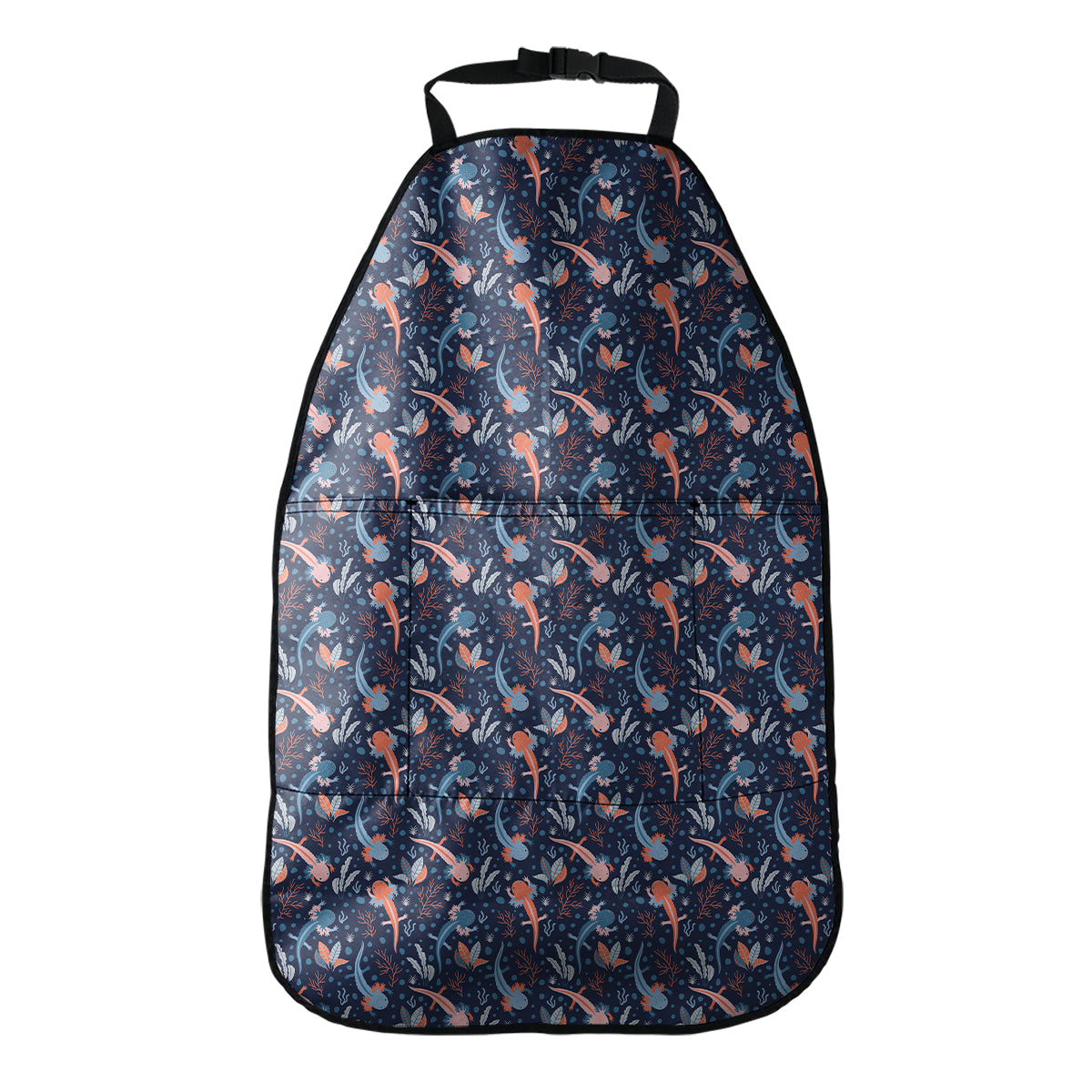 Blue Axolotl Pattern Print Car Seat Organizers