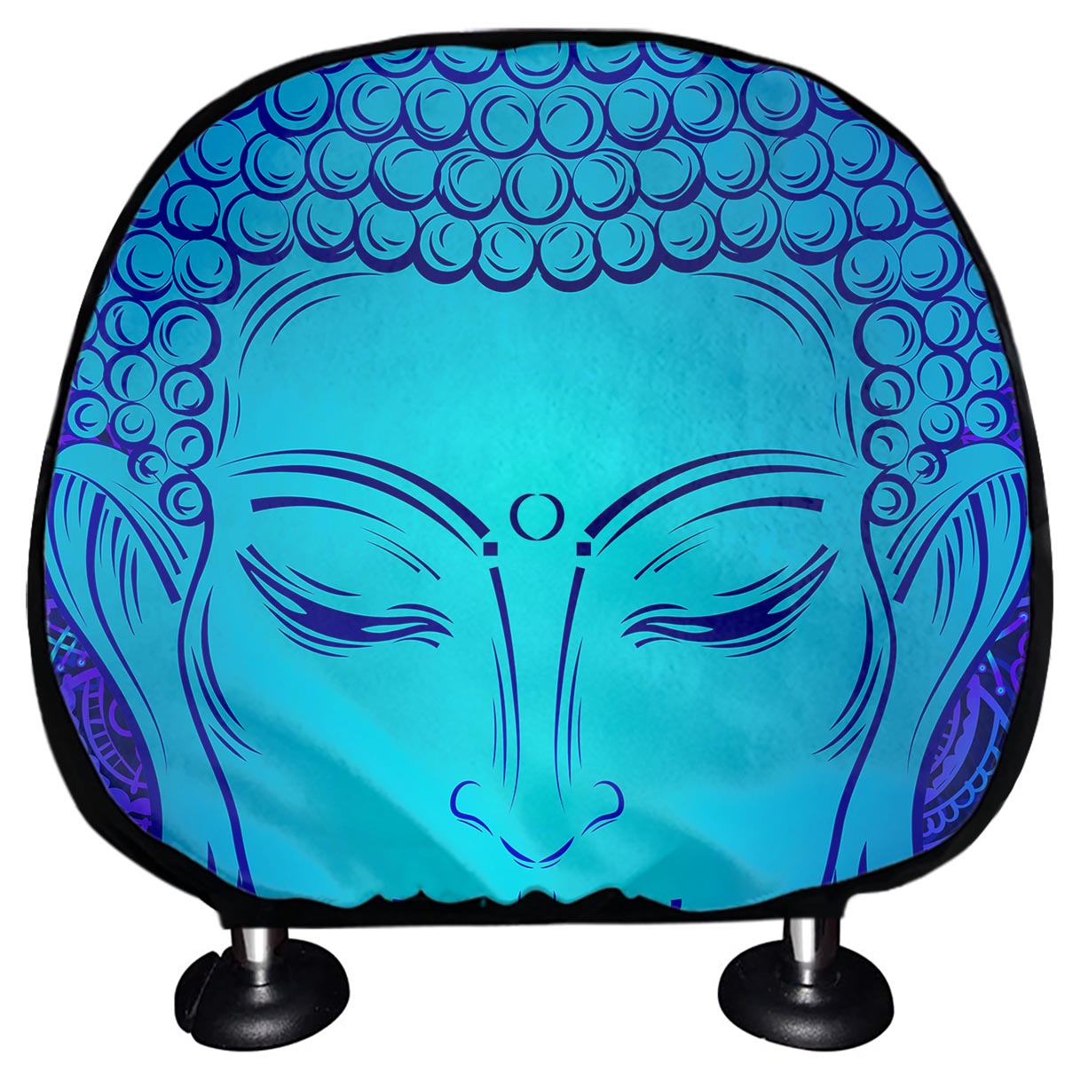 Blue Buddha Print Car Headrest Covers