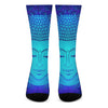 Blue Buddha Print Crew Socks