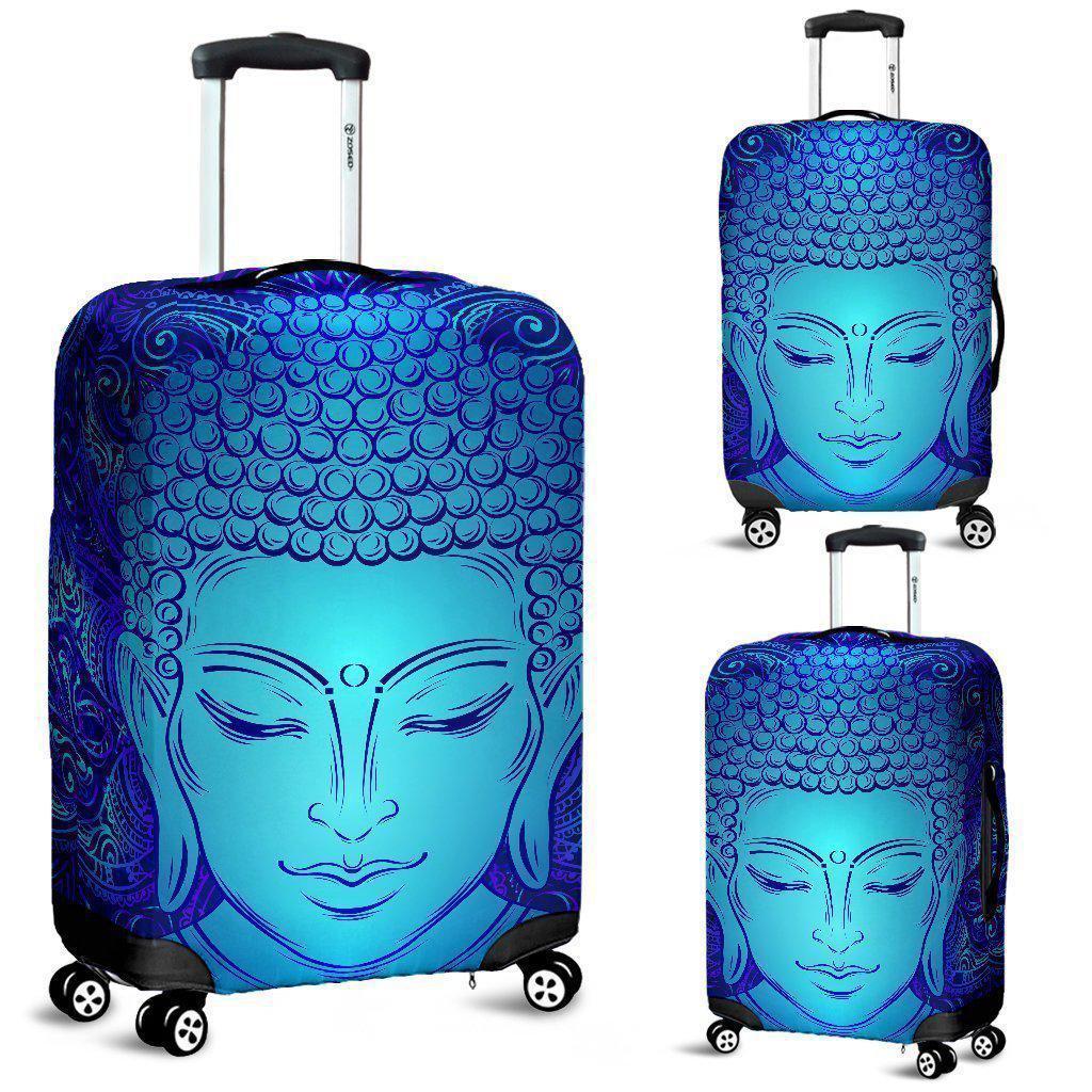 Blue Buddha Print Luggage Cover GearFrost