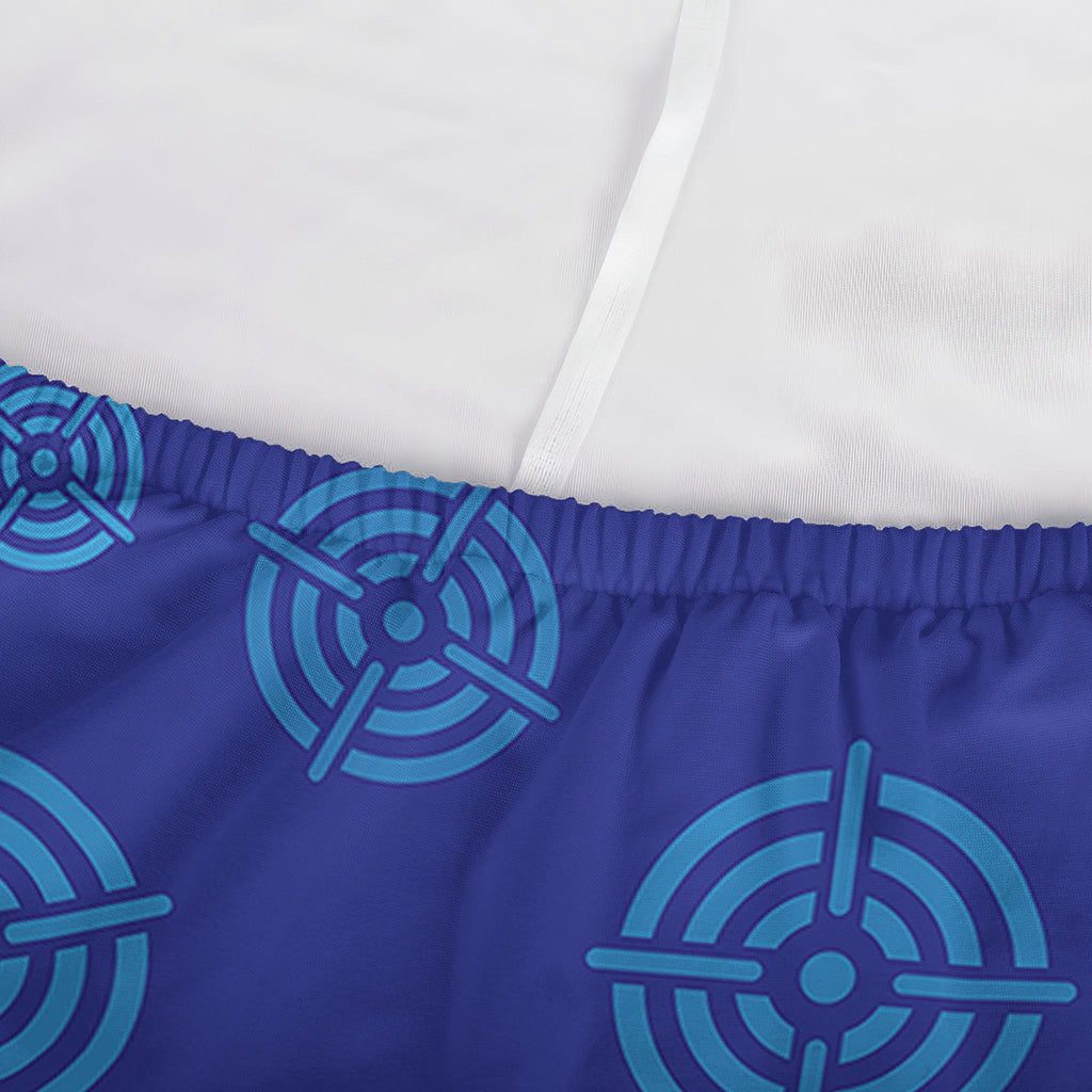 Blue Bullseye Target Pattern Print Sofa Cover