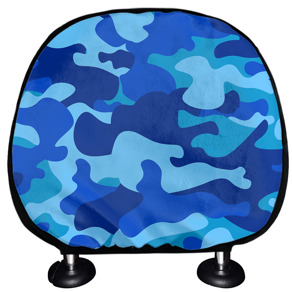 Blue Camouflage Print Car Headrest Covers