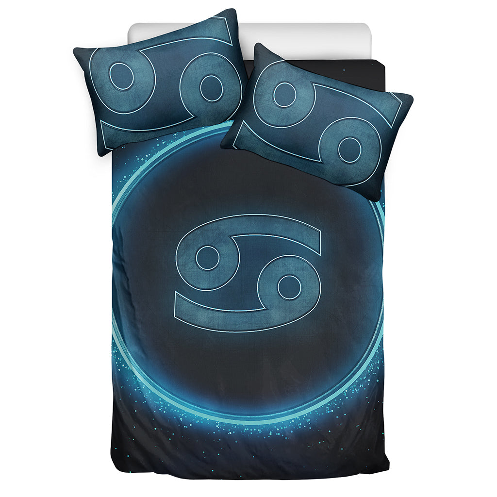 Blue Cancer Zodiac Sign Print Duvet Cover Bedding Set