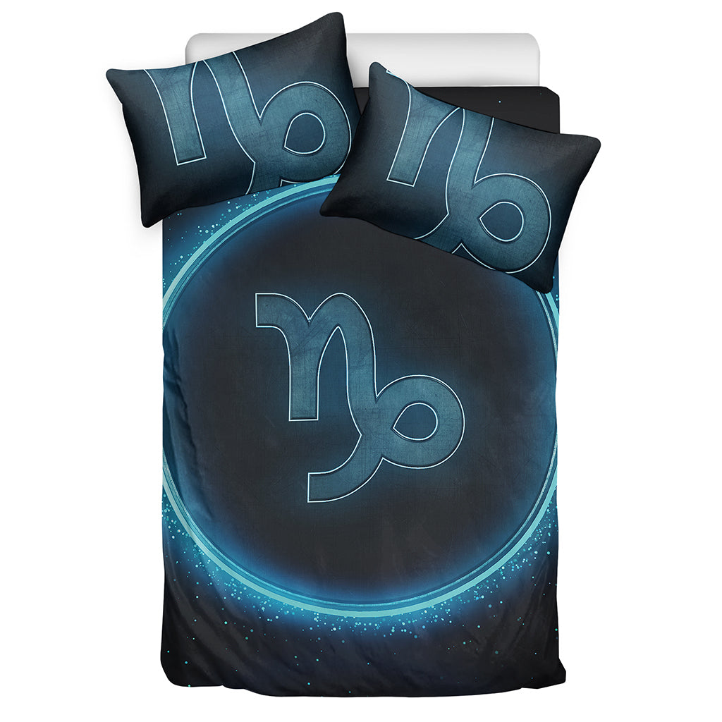 Blue Capricorn Zodiac Sign Print Duvet Cover Bedding Set