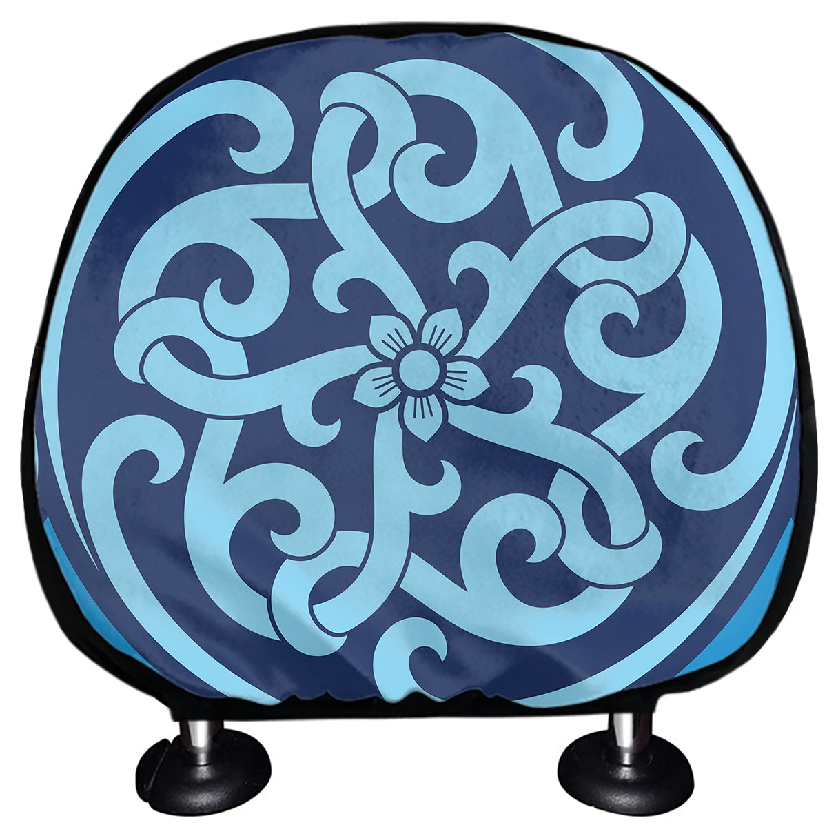 Blue Celtic Symbol Print Car Headrest Covers