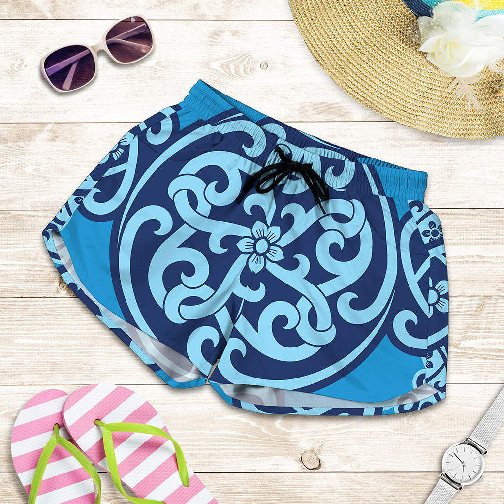 Blue Celtic Symbol Print Women's Shorts