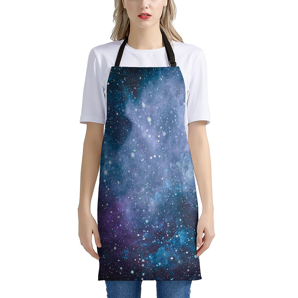 Blue Cloud Starfield Galaxy Space Print Apron