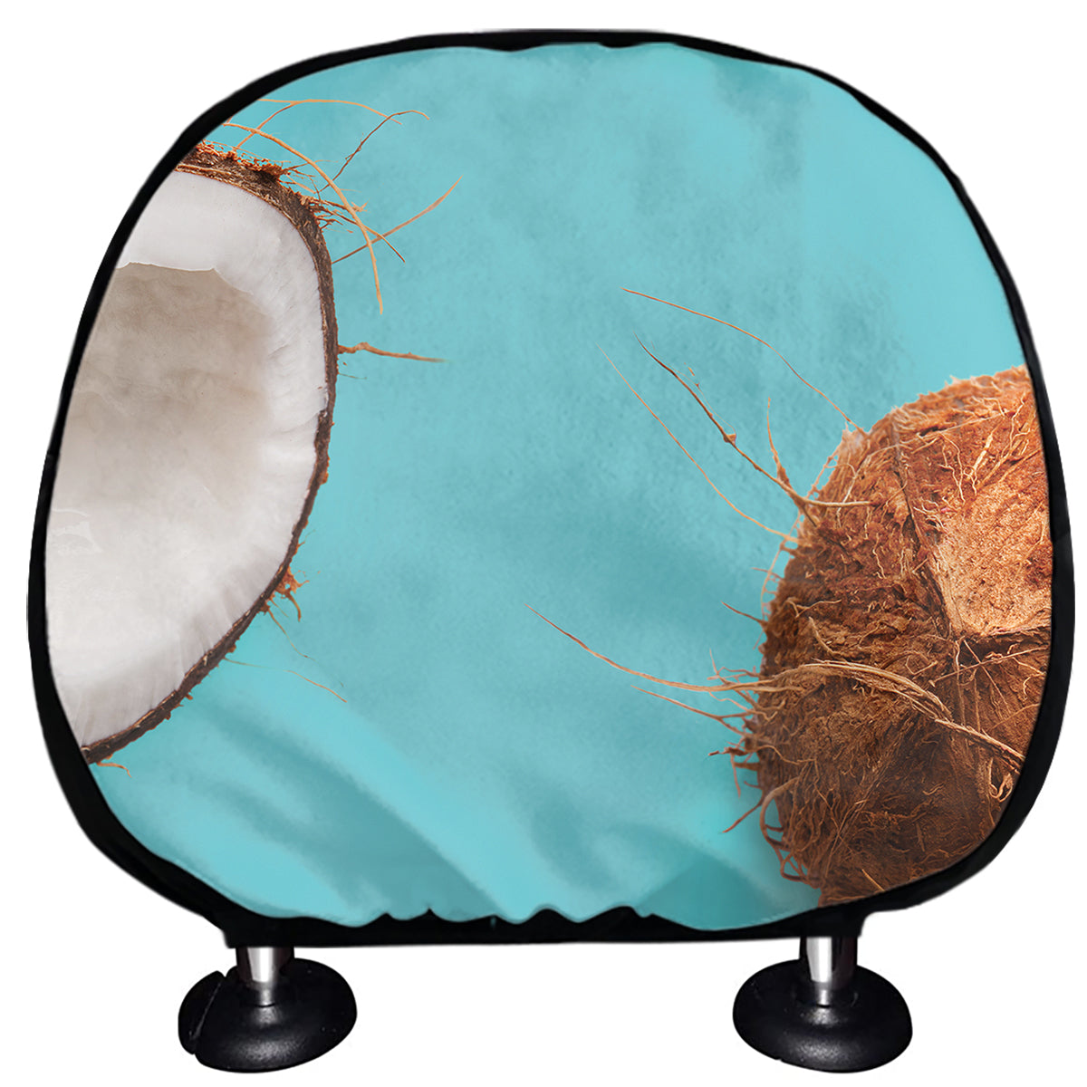 Blue Coconut Pattern Print Car Headrest Covers